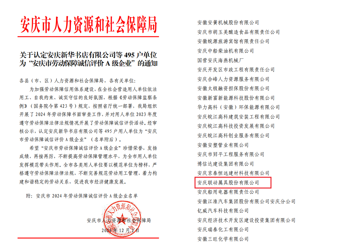 安庆市劳动保障诚信评价A级企业.png